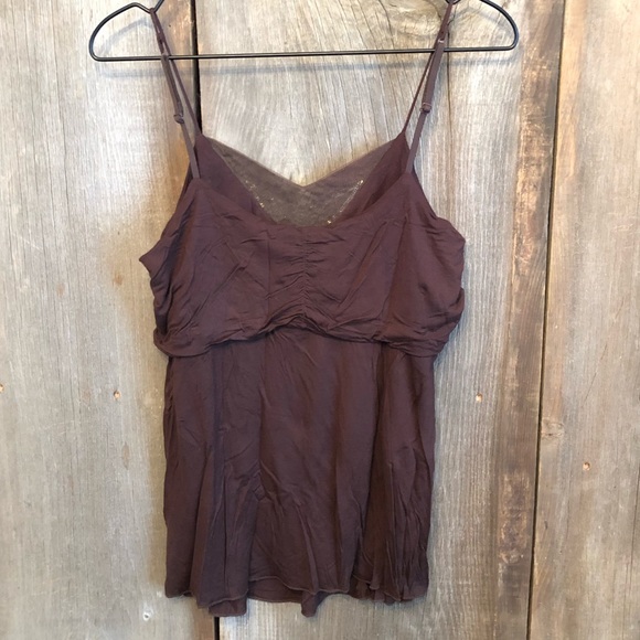 FINAL PRICE Motherhood Maternity Brown Sequin Mesh Cami Tank Top Rayon Medium - Picture 3 of 14